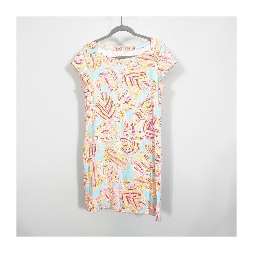 Lilly Pulitzer Pink Sheath Mini Dress Short Sleeve Crew Neck